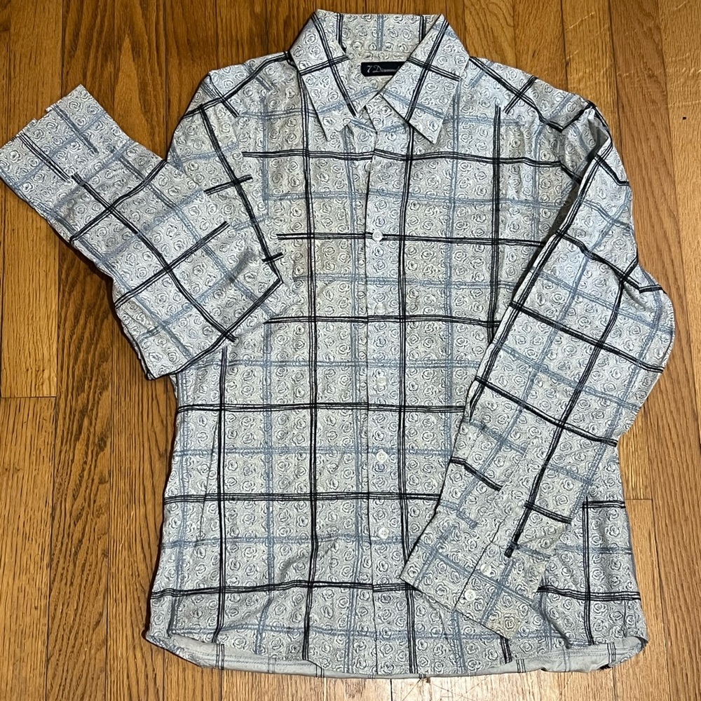 Men’s 7 Diamond Collared Shirt, Size Large